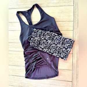 Cute Fabletics outfit, racer back top & capri leggings